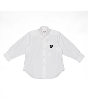 Comme des Garçons Comme Des Garons Play Boys Embroidered-Heart Shirt - White