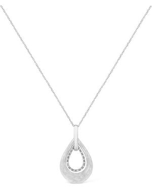 Haus of Brilliance .925 Sterling Silver Prong-set Diamond Accent Fashion Double Drop Design 18'' Pendant Necklace - Metallic