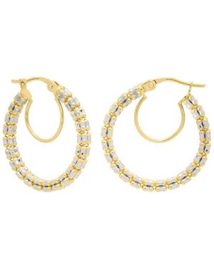 Tresorra 14K & Ice Chain Round Hoop Earrings - Metallic