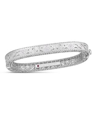 Roberto Coin 34Ctw Diamond Princess Bangle - Metallic