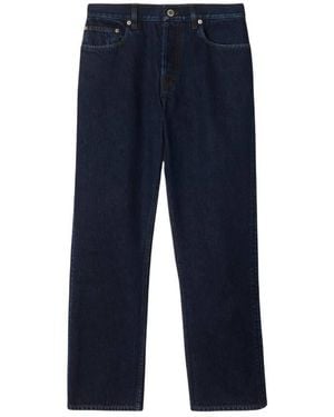 Burberry Straight Leg Ekd Patch Denim Jeans, Waist - Blue