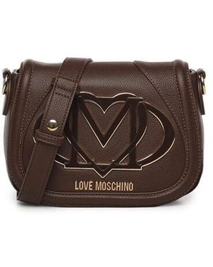 Love Moschino Shoulder Bag With Maxi Logo - Brown