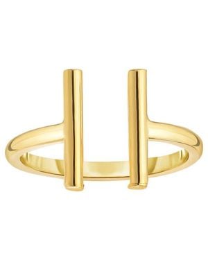 Tresorra 14K Open Double Bar Ring - Metallic
