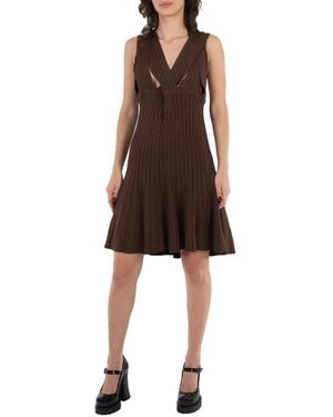 Y. Project Y Project Braided Neck Knit Dress - Brown