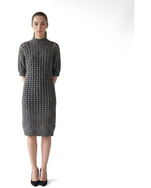 Brunello Cucinelli Lead Cashmere Knit Dress - Black