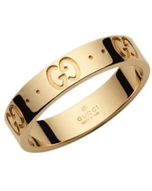 Gucci Icon 18Ct Gg Motif Ring - Metallic