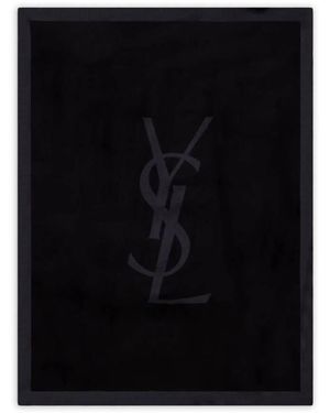 Saint Laurent Cassandre Logo Detail Scarf - Black