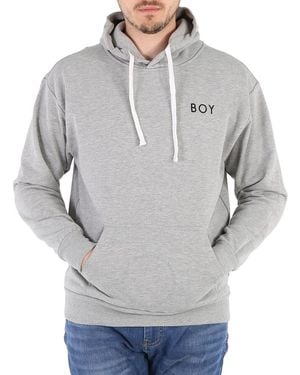 BOY London Boy Reversible Logo Hoodie - Grey