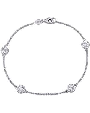 Created Forever 1 Ct Tw Lab-Grown Diamond 4-Stone Station Bracelet - Metallic