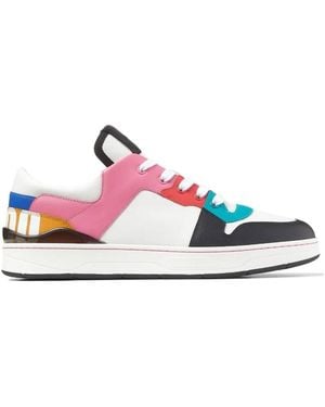 Jimmy Choo Florent/M Mix Leather Trainers, Brand Size 44 Us - Blue