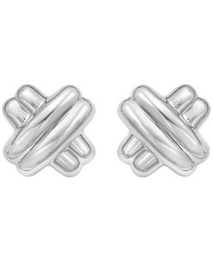 Tresorra Sterling Puffy Double X Earrings - Metallic