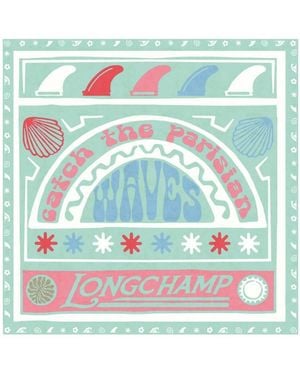Longchamp Catch The Parisian Wave Square Silk Scarf - Green