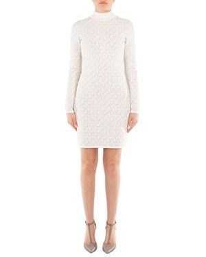 Michael Kors Logo Jacquard Pattern Fitted Dress - White