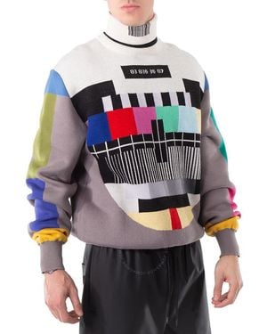 VTMNTS Tv Branded Turtleneck Wool-Blend Jumper - Multicolour