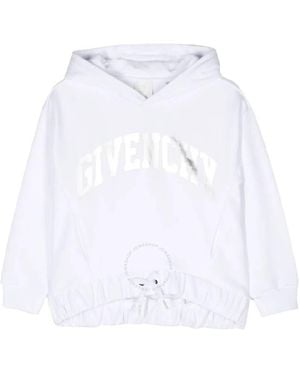 Givenchy Girls Logo-Print Long Sleeve Hoodie - White