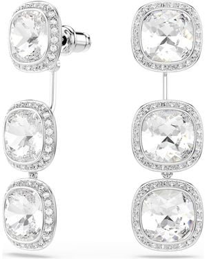 Swarovski Una Angelic Earrings, Cushion Cut, Rhodium Plated - White