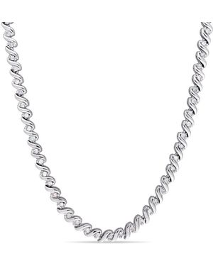 Amour 1 Ct Tw Diamond Tennis Necklace - Metallic