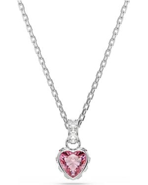 Swarovski Chroma Pendant, Mixed Cuts, Rhodium Plated - Metallic