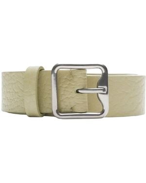 Burberry Leather B Buckle Belt - Green