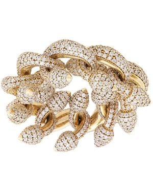 Burberry Spear Chain Pave Crystal-Tone Ring - Metallic