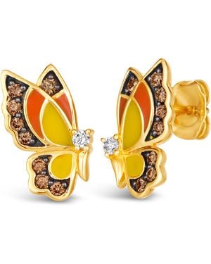 Le Vian Ladies Butterfly Away Earrings - Metallic