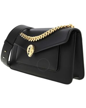 BVLGARI Serpenti East-West Maxi Chain Shoulder Bag - Black
