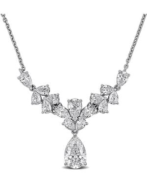 Created Forever 3 7/8 Ct Tw Pear-Shaped Lab-Grown Diamond Drop Necklace - Metallic