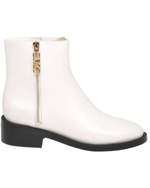 Michael Kors Cream Regan Leather Ankle Boots - White
