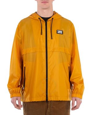 Burberry Logo Applique Pack-Away Windbreaker Jacket - Yellow