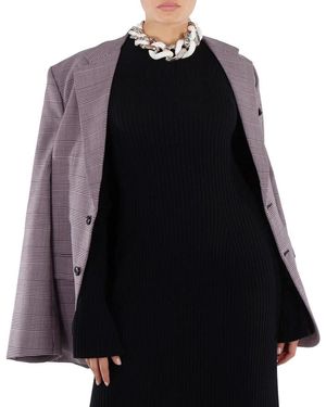 Vetements Check 3.0 Tailored Blazer Jacket - Purple
