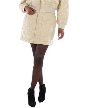 Burberry Diamond-Quilted Miniskirt, Brand Size 10 (Us - Natural