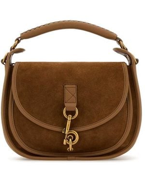 Burberry Suede Handbag - Brown