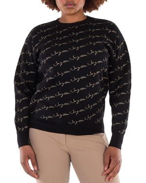 See By Chloé Metallic Logo Knit Sweater - Black