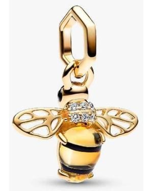 PANDORA Sparkling Bee 14K-Plated Dangle Charm - Metallic