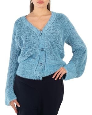 Stella McCartney Ladies Fluffy Knit Cardigan - Blue
