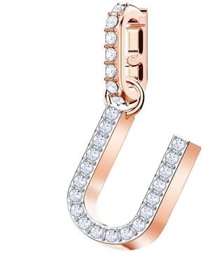 Swarovski Rose- Tone Plated Remix Collection U Charm - White