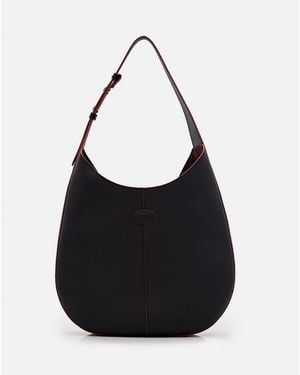 Tod's Small Hobo Leather Shoulder Bag - Black