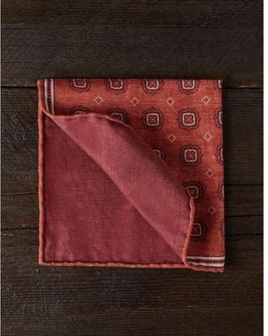 Brunello Cucinelli Carrot Silk Pocket Square - Red