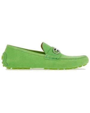 Ferragamo Gancini Ornament Driver Loafers - Green