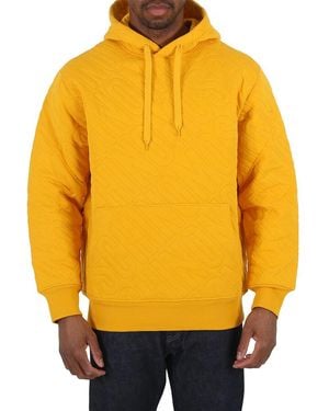 Moschino All-Over Logo Embroidered Hoodie - Yellow