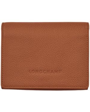Longchamp Compact Leather Wallet - Brown