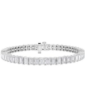 Mure And Co 15Ctw Emerald Shaped Lab Grown Diamond North South Bracelet - White