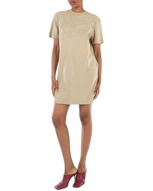 Burberry Ekd Embroidered Cotton T-Shirt Dress - Green