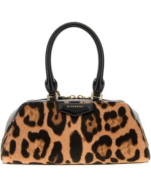 Givenchy Printed Calf Hair Mini Antigona East-West Handbag - Metallic