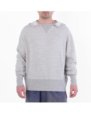 Maison Margiela Stamp Logo Cotton Hoodie - Gray
