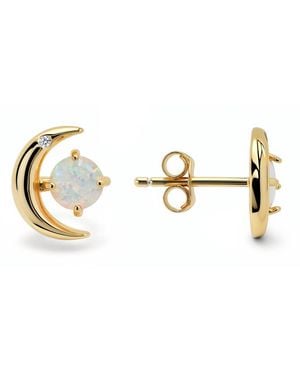 Kylie Harper 14K Over Opal Sun & Moon Stud Earrings - Metallic