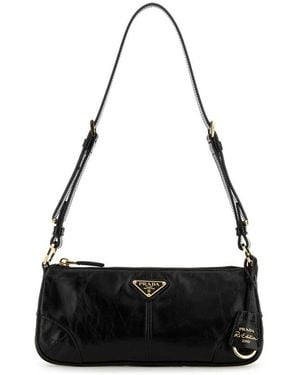 Prada Leather Shoulder Bag - Black