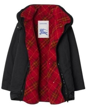 Burberry Detachable Warmer Cotton Parka - Red