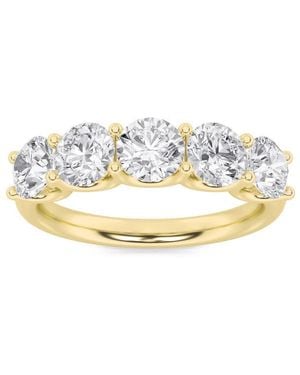 Mure And Co 2Ctw Round Shaped Lab Grown Diamond (F/Vs) Five Stone Band Ring - Metallic