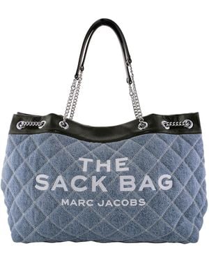 Marc Jacobs The Quilted Denim Chain Sack Bag - Blue